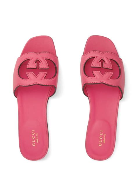 gucci slides slide with crystal g|Gucci gg cutout slides.